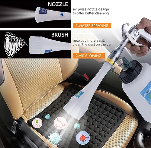 Miniatura 3 de GOCCIDA Kit de limpieza de coche de 8 piezas, kit de limpieza para detalles de automóvil, funciona con compresor de aire (paño de esponja + 5 puntas