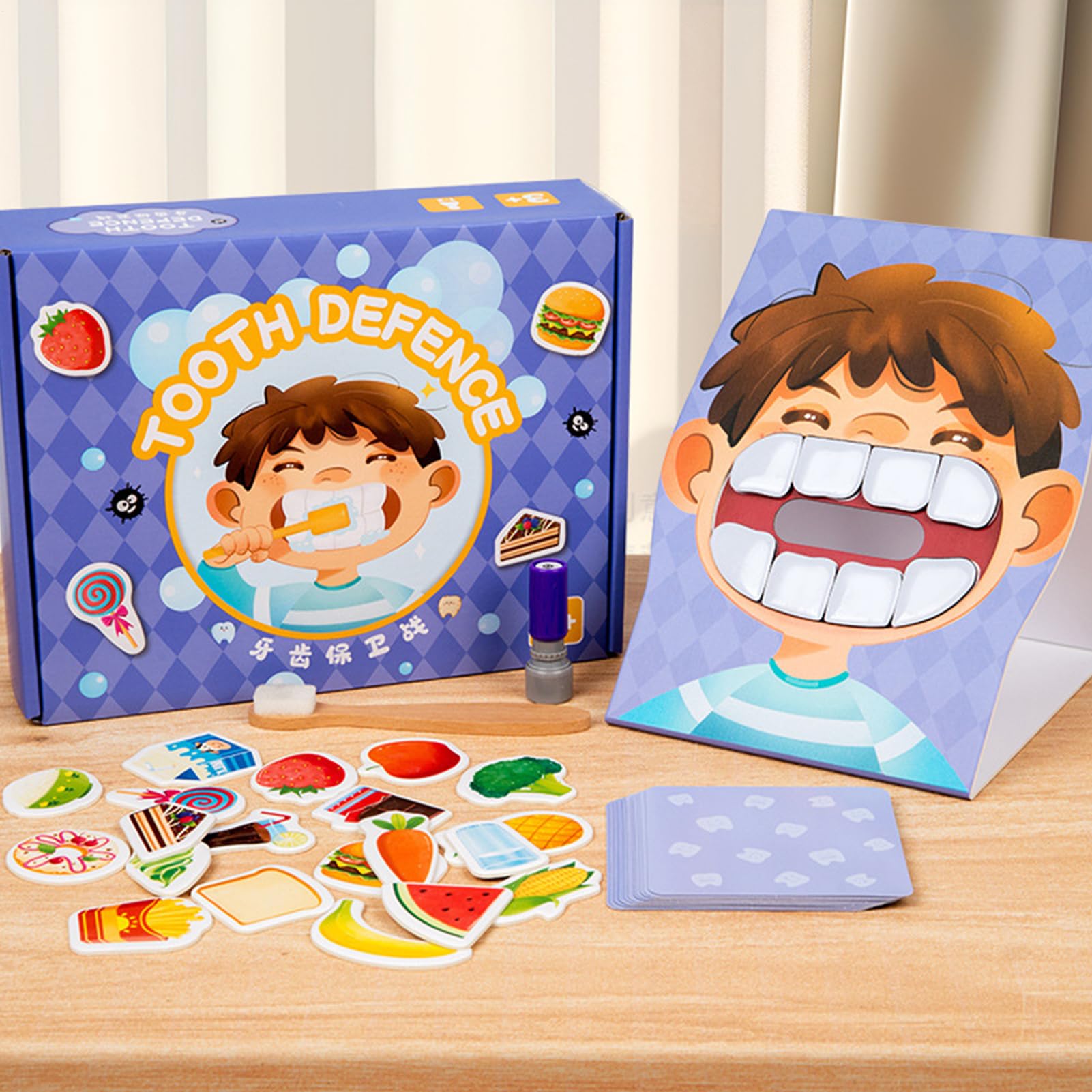 Set per l'apprendimento dentale: divertenti carte per la cura dei denti, interattivo per l'igiene, allenatore per la spazzolatura dei bambini, attività per un sorriso sano | Pacchetto educativo