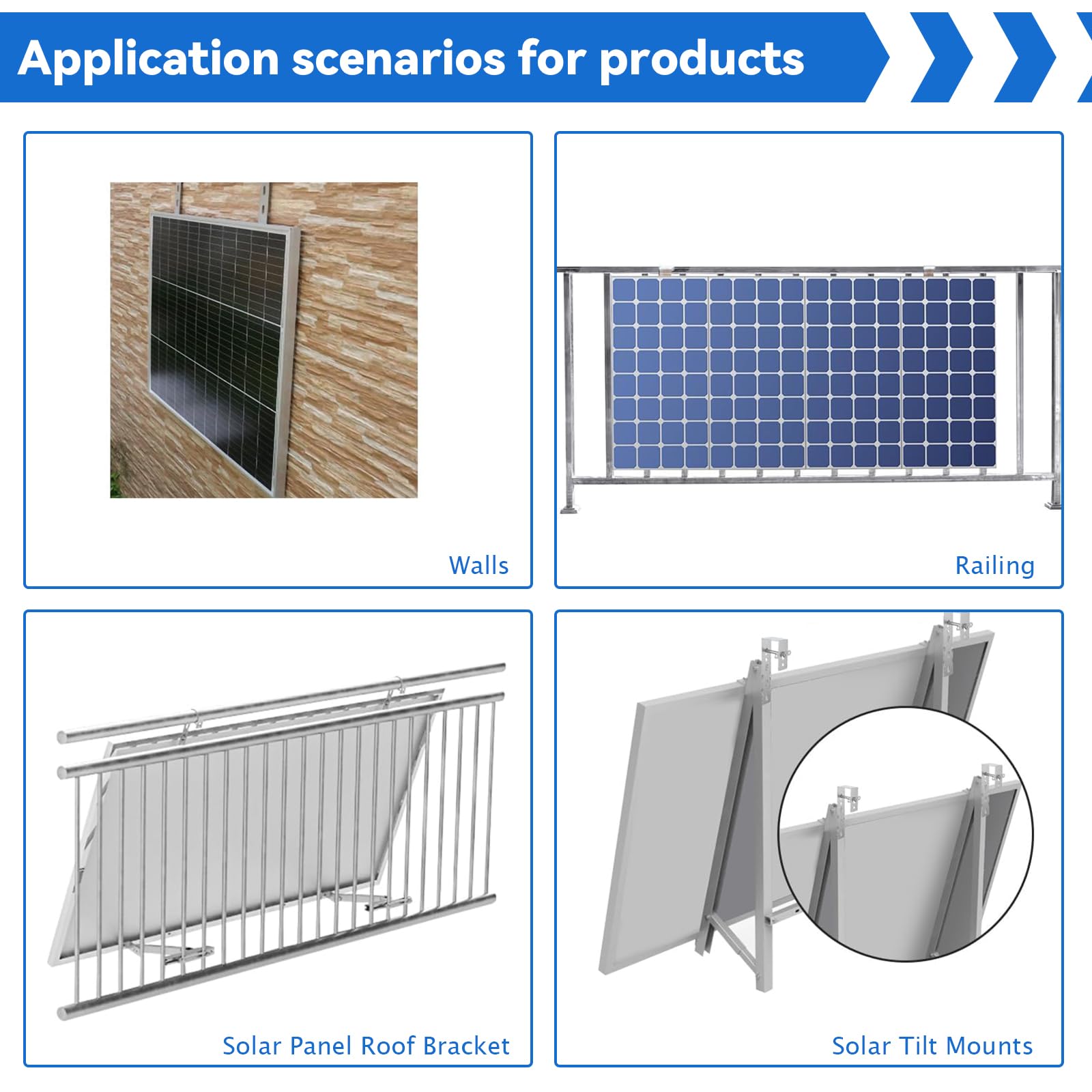2 Supporti Regolabili Per Pannelli Solari Da Balcone - Ganci In Acciaio Inox Per Centrali Elettriche - Foto 3