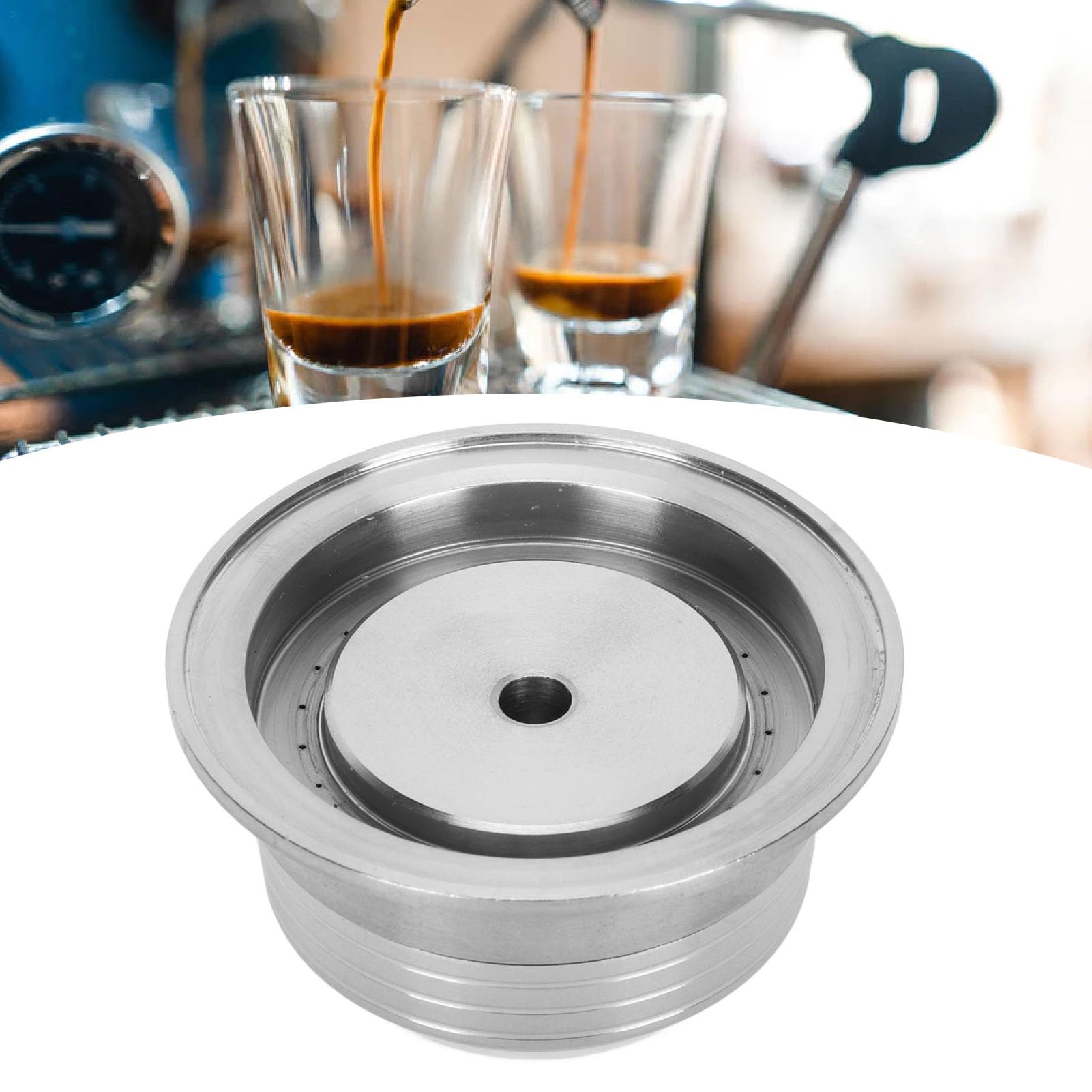 Cápsula de café reutilizable con tapa, cepillo de cuchara, tapas de cápsulas de café recargables, cápsulas de café suaves y recargables hechas de acero inoxidable y plástico