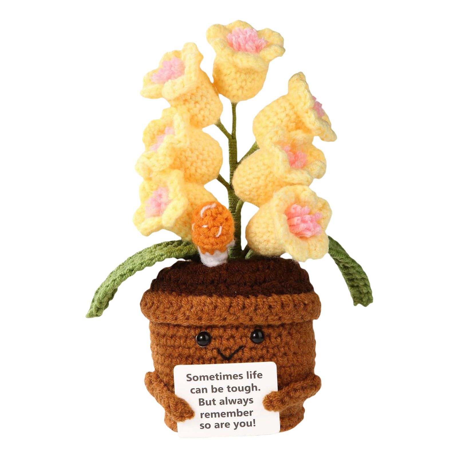 Nucelit Positive Flower Emotional Supports Crochet Plant Positive Crochet Flower Home Decoration Sweet Friend Crocheted Flowers