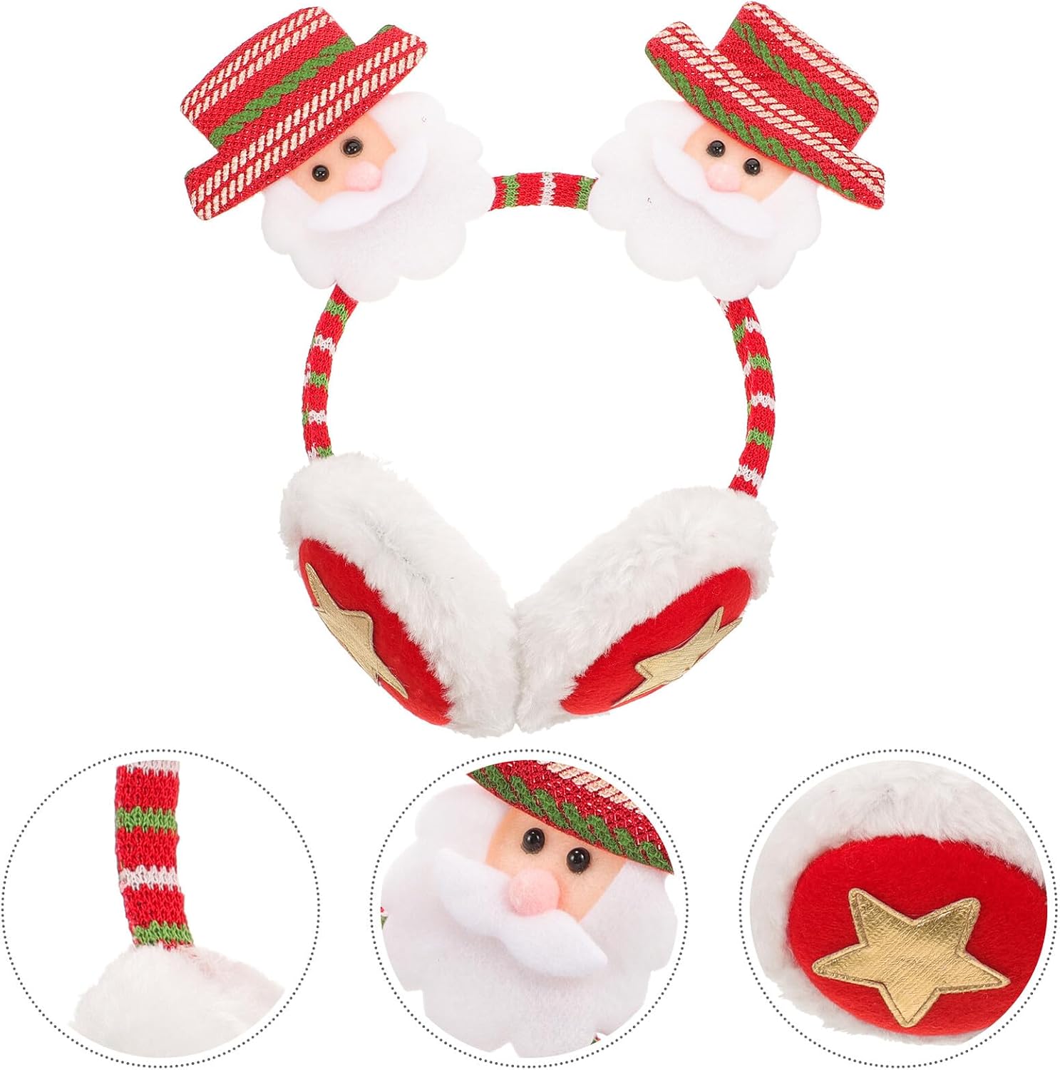 MAGICLULU Christmas Ear Muffs and Women, Cartoon Pattern Winter Ear Warmers, Outdoor Soft Plush Earmuff Cover for Holiday Party Accessories