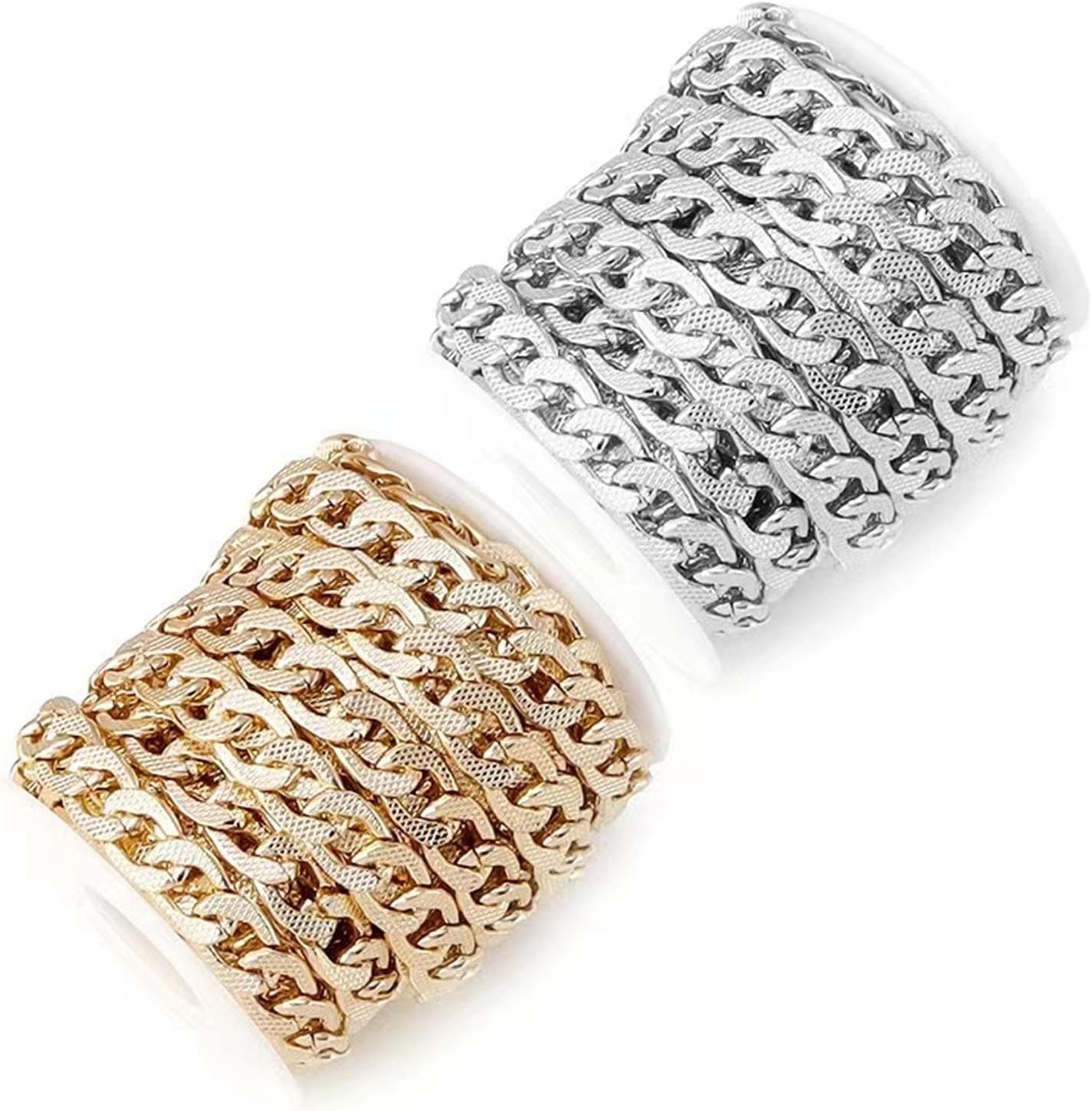 5 Yards Aluminum Flat Curb Chains 15x10 Twisted Miami Cuban Link Chain Chunky Handbag Golden Plated with Spool for Necklace Jewelry Making Gold-15x10x2.2mm - Image 2