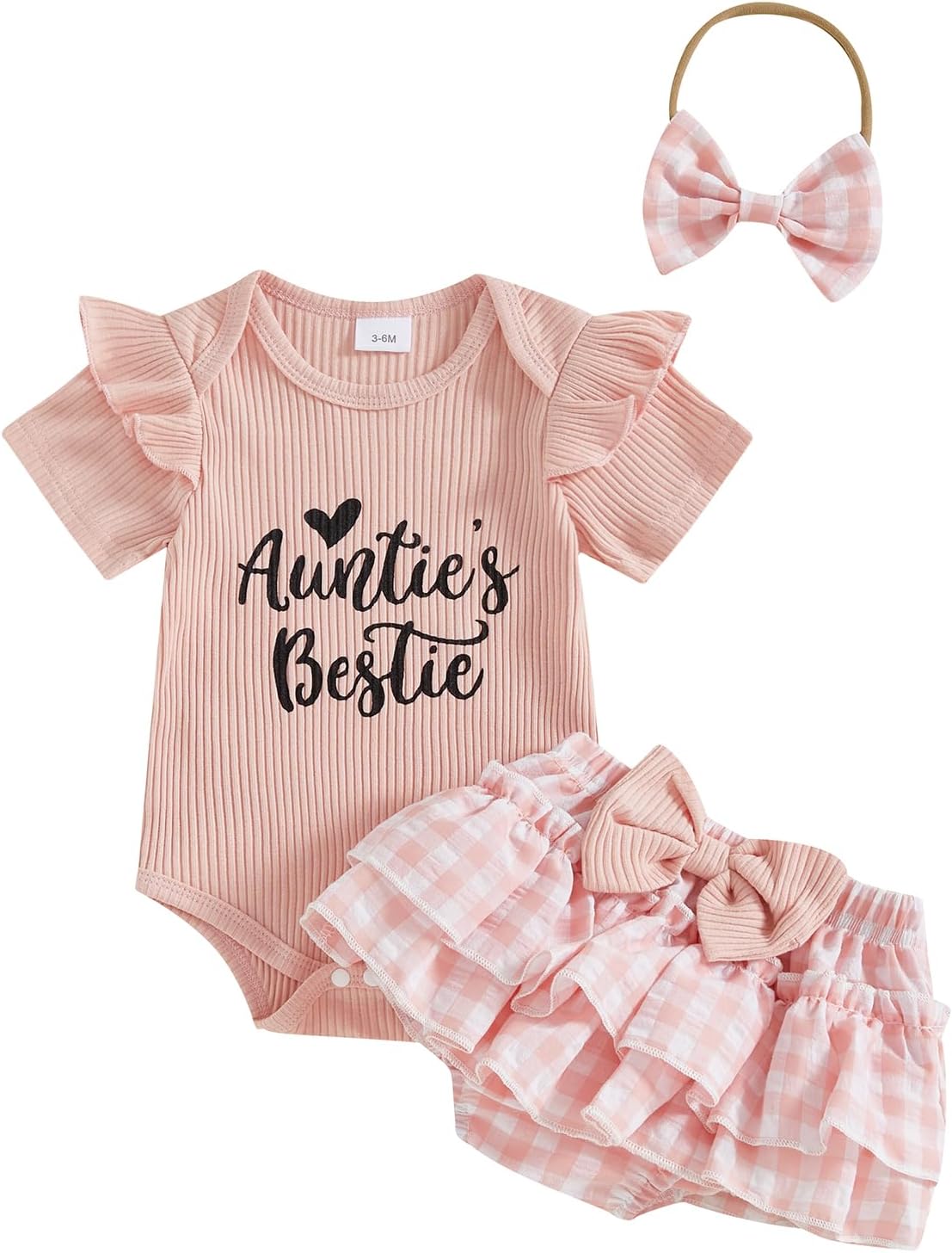 BeQeuewll Newborn Baby Girls Clothes Summer Daddys Girl Outfit Ruffle Romper Bow Tutu Shorts Heaband 3Pcs Girl Outfits