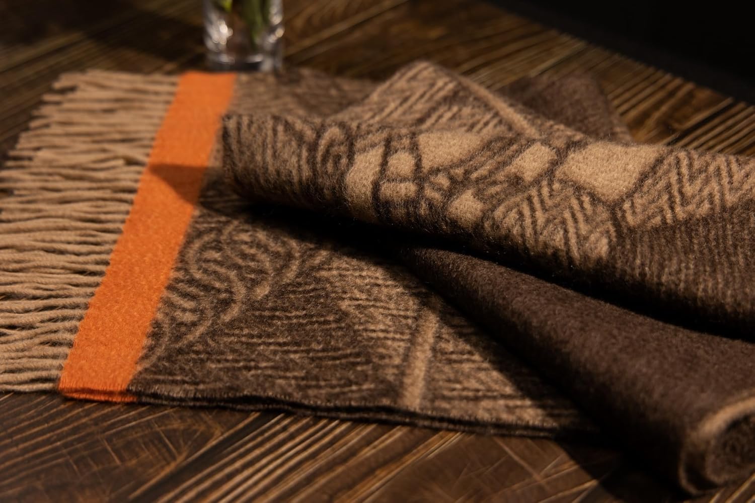 Cashmere scarf for Men,Winter Warm soft Tassel Jacquard 100% Cashmere Scarves with Gift Box Packaging