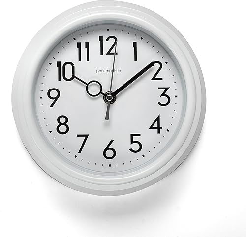 Park Madison Reloj de pared retro de 9 pulgadas, silencioso, moderno, de mediados de siglo, diseño vintage de los años 50, movimiento de cuarzo,