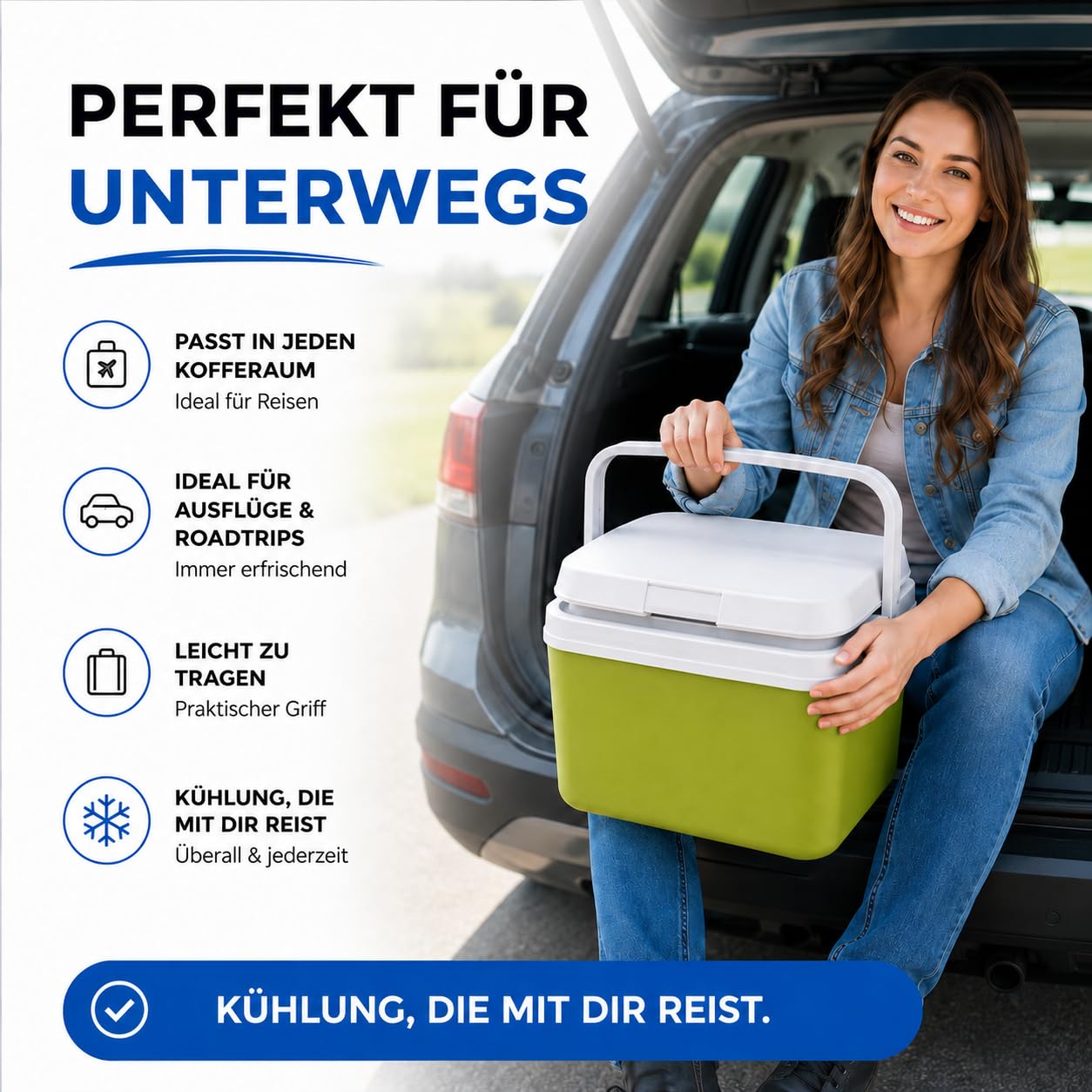 Borsa frigo premium da 15 l con accumulatore di ghiaccio mobile e elemento refrigerante, massima potenza di raffreddamento e lunga freschezza