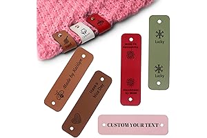 Personalized Leather Crochet Tags for Handmade Items