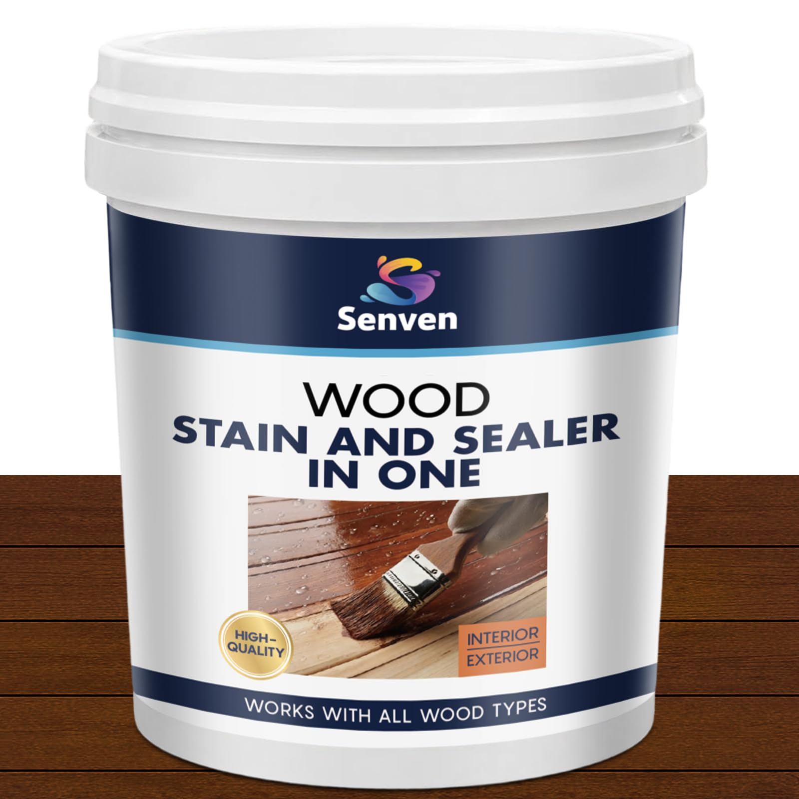 Wood Stain and Sealer in One, Water Based Non-Toxic, Fast Dry, Waterproof Interior &amp; Exterior Wood Stain &amp; Wood Sealant for Furniture, Decks, Fences, Cabinets, Pergolas, Wood Siding, 1Gal, Dark Walnut