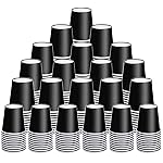 Huaiid 300 Count 3 Oz Mouthwash Cups, Black Disposable Bathroom Cups, Disposable Paper Cups, Small Disposable Cup, Espresso Cup for Party Travel Picnic BBQ