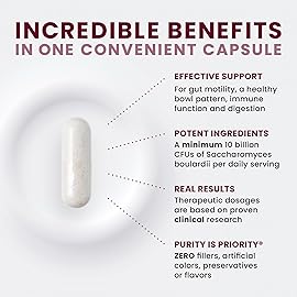 Saccharomyces Boulardii Probiotics 10 Billion CFU Made in USA | No Fillers Patented Strain: Lynside CNCM I-3799 Probiotics for Men and Women | Pure TheraPro Rx, Pharma Grade 120 Count