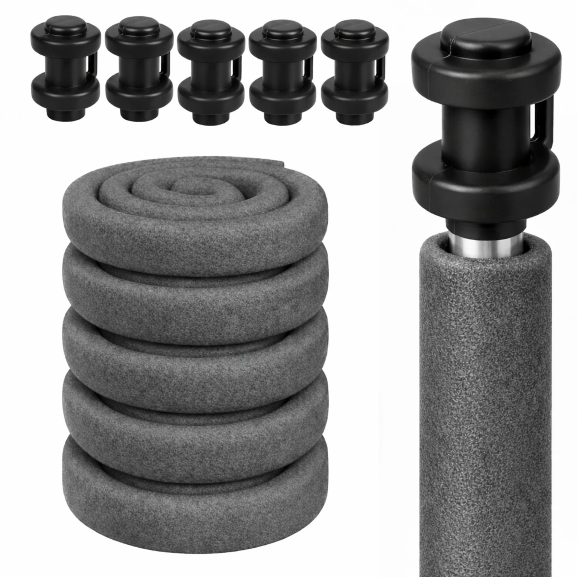 Clever Leon Trampoline Pole Foam Padding 6 Pack 180cm - Trampoline Pole Covers - Safety Padding for Poles up to 30mm - Replacement Trampoline Accessories Foam Tubes UV Resistant Waterproof