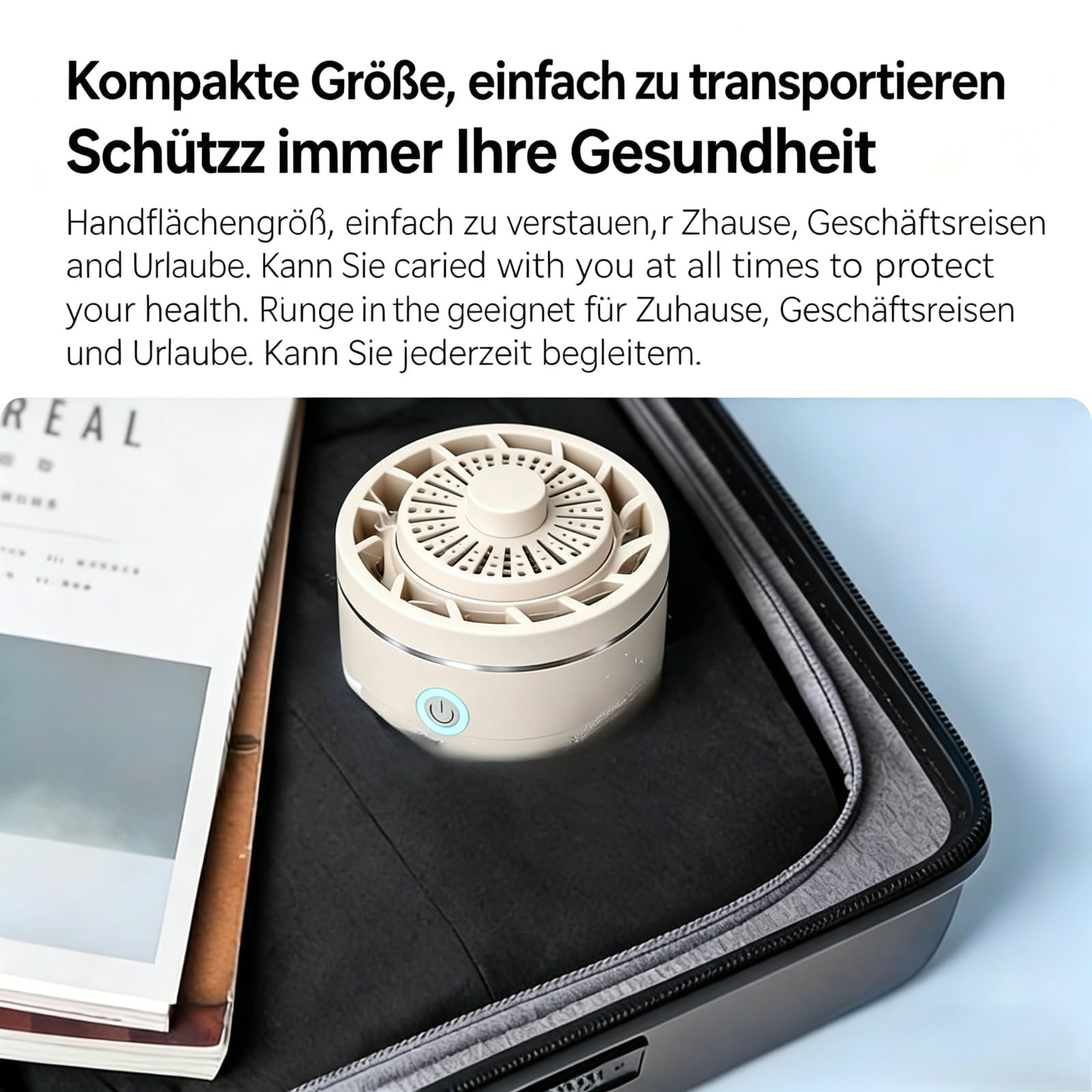 Fruit Cleaner Obst- und Gemüsewaschgerät – Kompakter USB-C Reiniger, ABS, rotierbare Obstspülmaschine mit kabelloser Ladefunktion– Ideal für Salat, Beeren, Kartoffeln, Pilze, Gemüse (Weiß)
