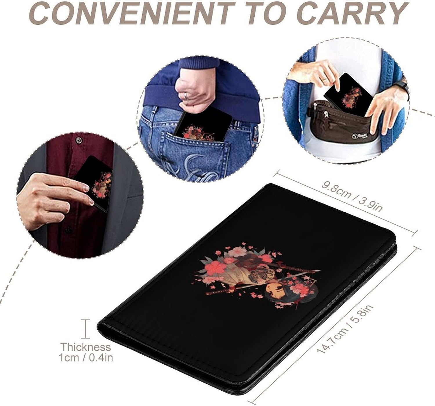 Japanese Geisha Passport Holder Travel Passport Cover Portable Passports Wallet for Travel Business