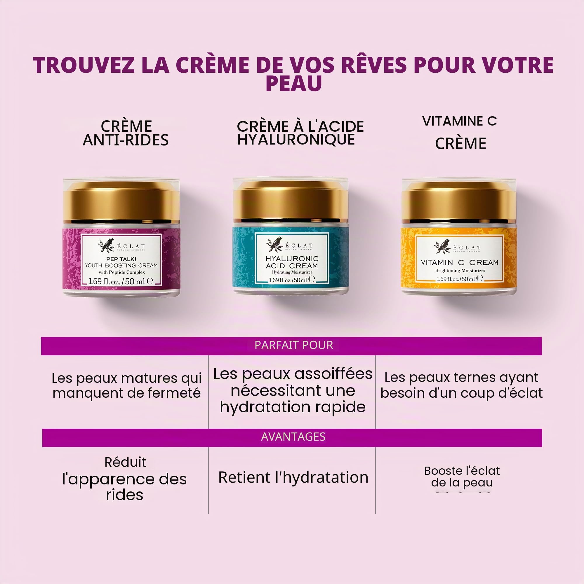 Crème anti-âge biologique pour le visage avec le complexe breveté MATRIXYL 3000 & ARGIRELINE - 5X PLUS EFFICACE avec +10 antioxydants - Élimine les rides/ridules - DÉVELOPPÉ PAR DES DERMATOLOGUES
