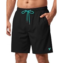 9 Inches Men's Swim Trunks with Mesh Lining and Quick Dry Pockets for Board Beach Gym Running