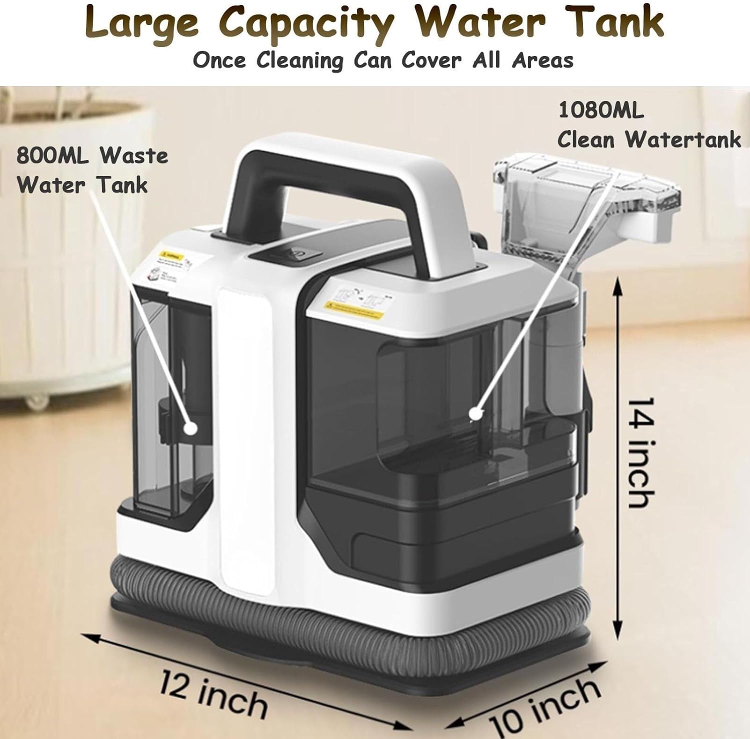 Carpet Cleaning Machine, Upholstery Cleaning Machine, Handheld Spot Cleaner, Deep Cleaning for Pet Stains, Sofas, Carpets, Car Seats, Corded Dual Removable Water Tanks