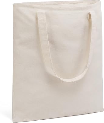 Carbrea 2 | 4 | 6 | 12 | 24 | 36 Pack 8oz Canvas Tote Bags Bulk - Thickened Reusable Shopping Bags for DIY, Grocery, Gift