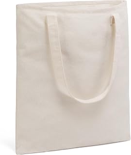 2 | 4 | 6 | 12 | 24 | 36 Pack 8oz Canvas Tote Bags Bulk - Thickened Reusable Shopping Bags for DIY, Grocery, Gift