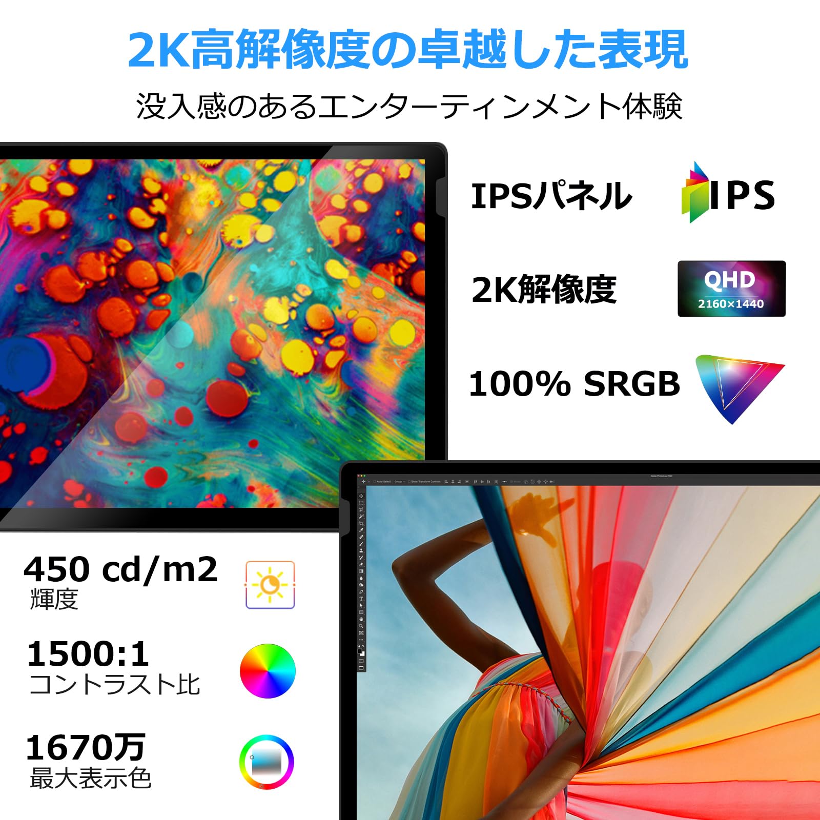 Amazon.co.jp: Acouto 2K XC11 Pro Mobile Monitor, 11-Inch