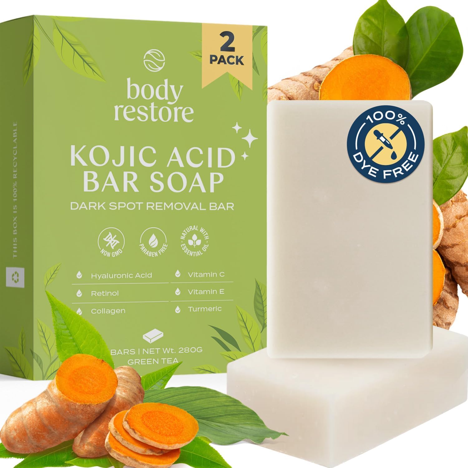 Kojic Acid Soap (2 pack) - Green Tea