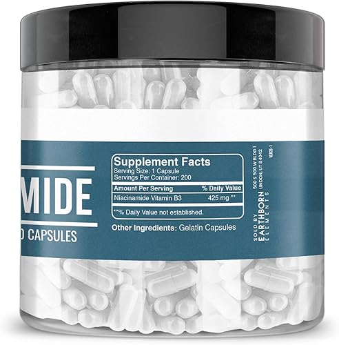 Miniatura 2 de Earthborn Elements Niacinamida (vitamina B3), cápsulas, sin rellenos de magnesio, sin enjuague