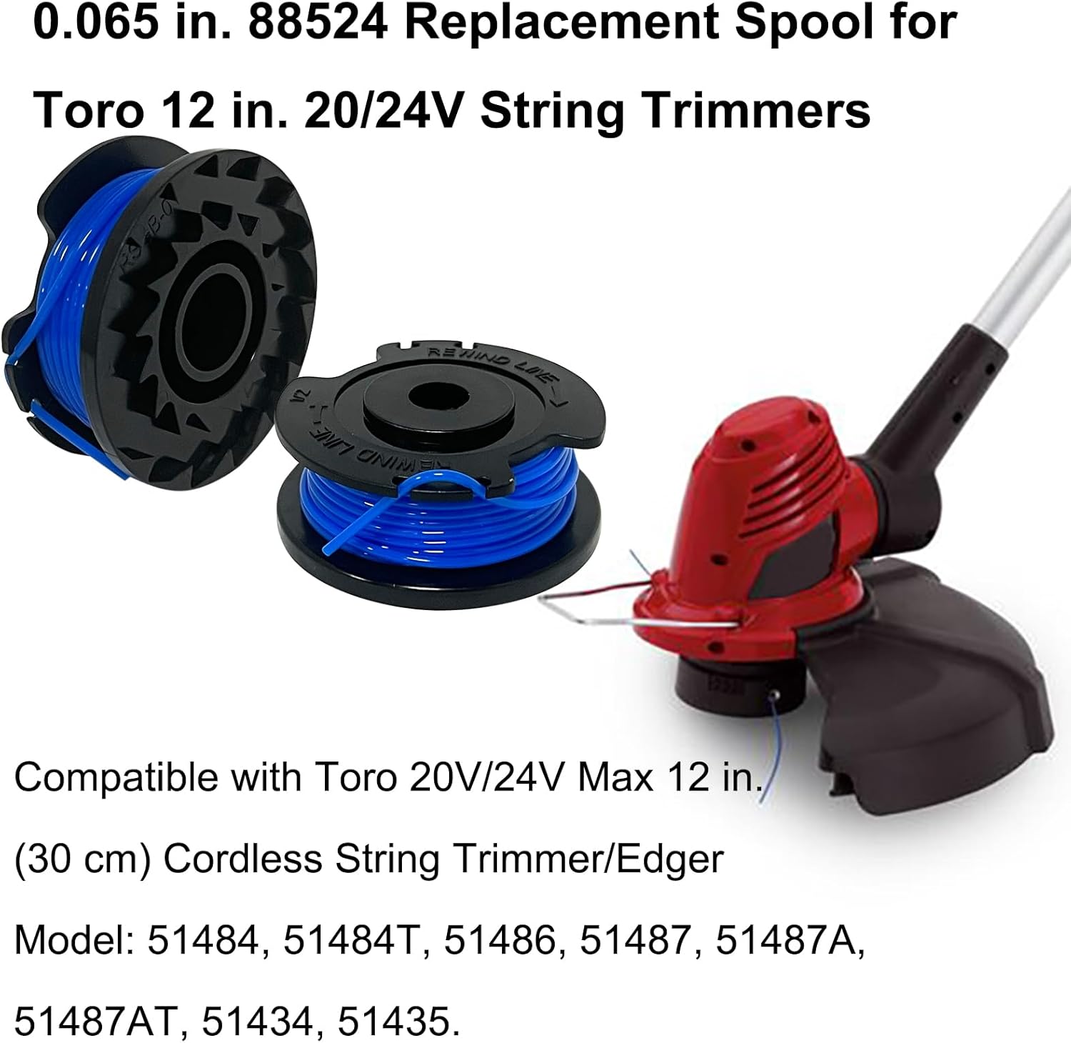 6PC 88524 88532 51484 Trimmers Replacement Spools view 4