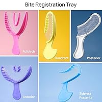 Vista 7 de JMU Bandejas de registro de mordida anterior 35 unidades, bandejas desechables moradas de impresión dental
