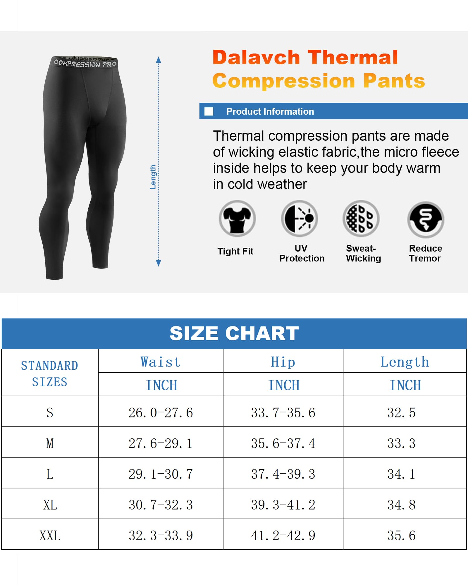 Dalavch Paquete de 4 pantalones de compresión térmicos para hombre, leggings térmicos con forro polar para clima frío, deportes, atletismo, invierno, capa base