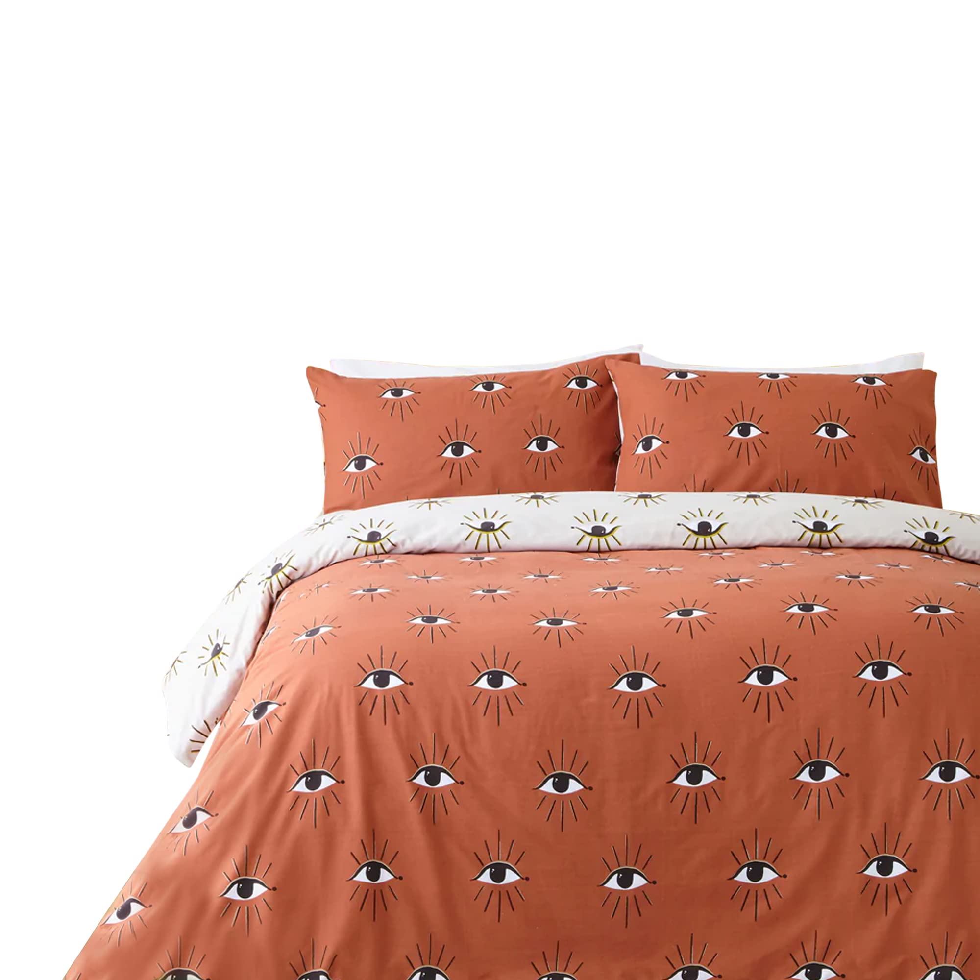 Housse de couette King furn. Theia en polycotton rose argile lit 2 personnes