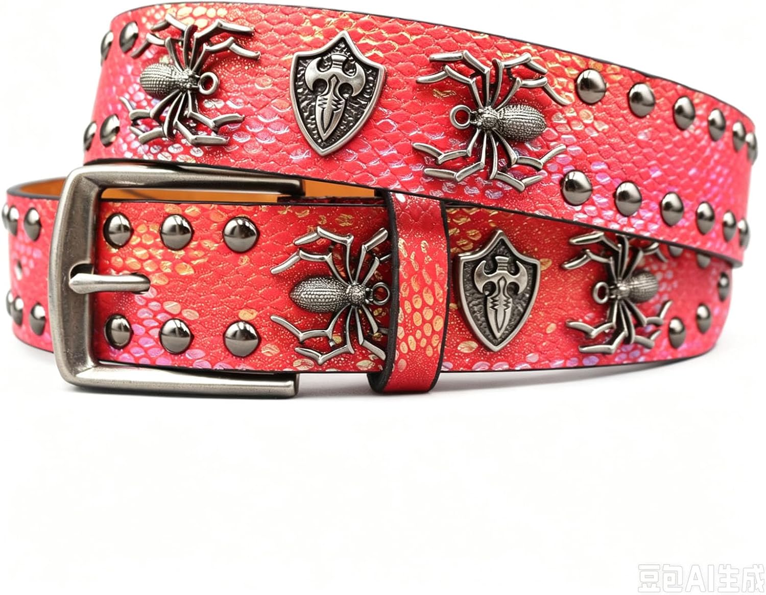 Black Western Cowboy Belt for Men Women Y2k Studded Belt Punk Goth