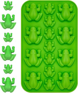 Domensi Silicone Frog Chocolate Mold Candy Molds Passover Jelly Ice Tray in Fun 10 Plagues Frog Shape for Birthday, Wizard Party, Cake Decoration Pesach Seder Halloween KitchenGreen
