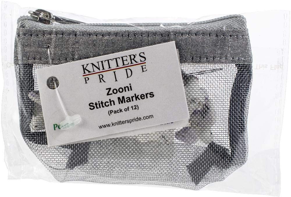 Knitter's Pride Zooni Stitch Markers W/Colored Beads 12/Pkg-Peace