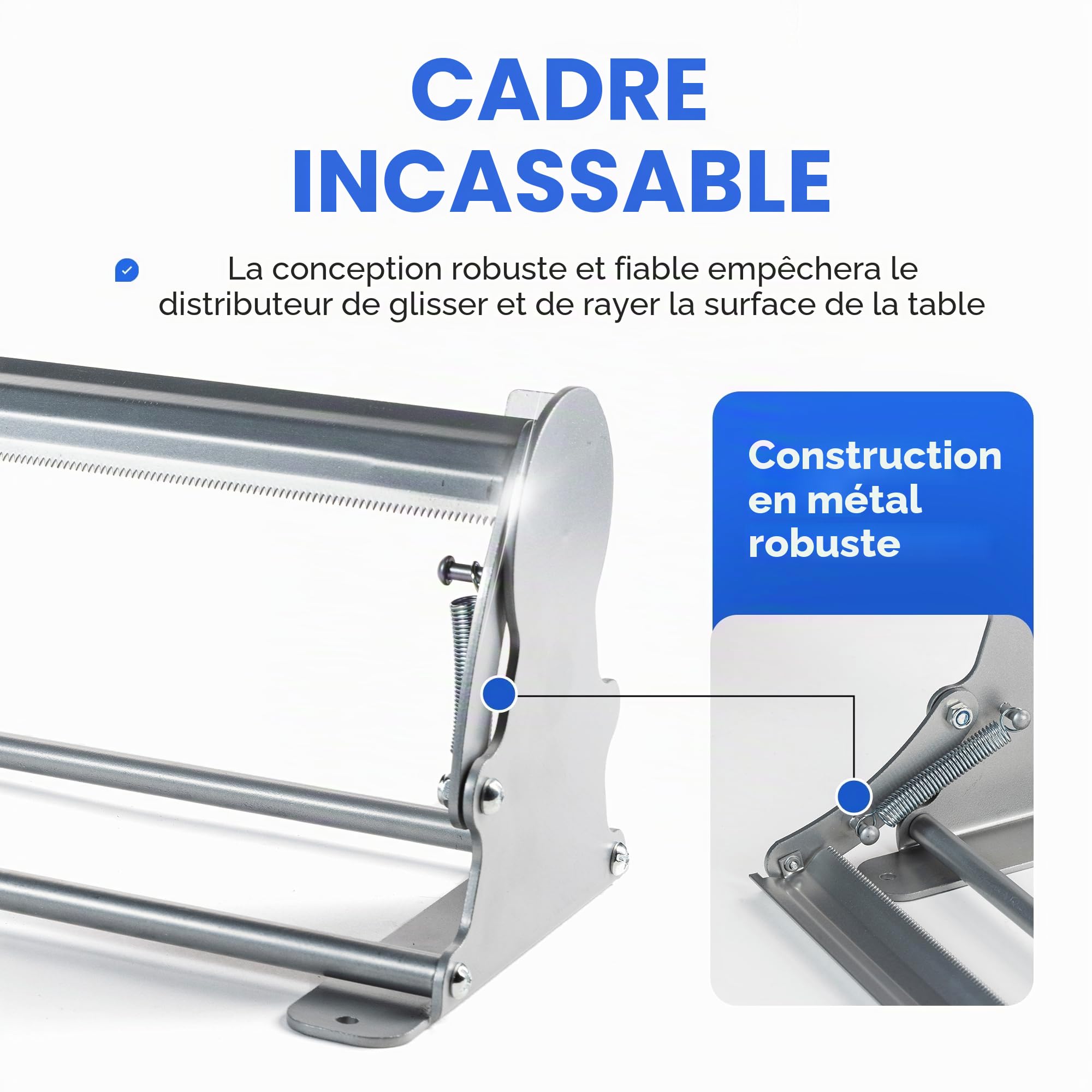 IDL Packaging Distributeur de rouleau de papier kraft de 91,4 cm et cutter pour rouleaux jusqu'à 91,4 cm de large et 22,9 cm de diamètre – Support de papier en acier renforcé avec cutter – Pour papier