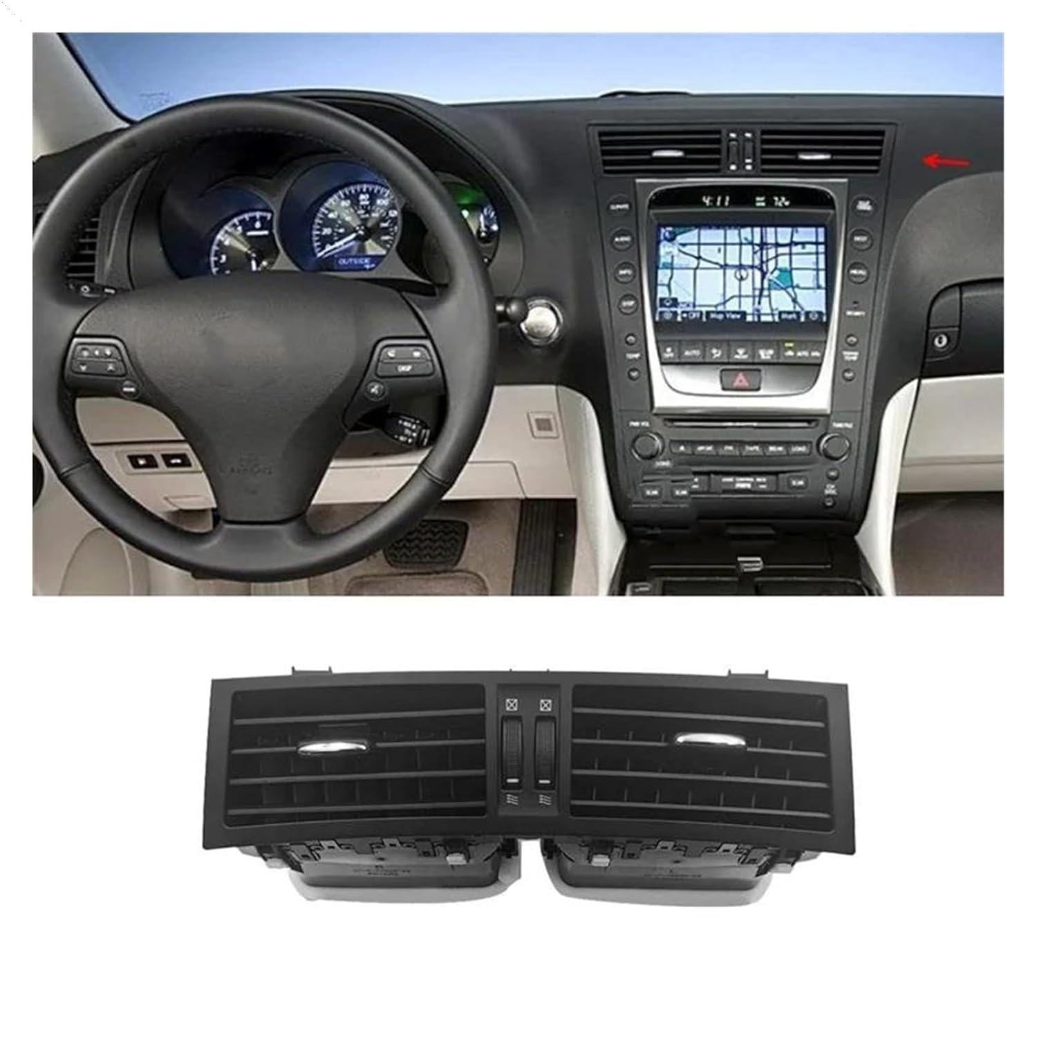 Car Air Conditioning Vent Car Dashboard Air Conditioner Outlet Assembly A/C for Panel 55660-30410 for GS350 2007-2008