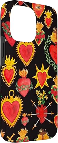 Miniatura 3 de iPhone 14 Pro Max Hearts Mexican Days of the Dead Latina Milagros Folk Art Fun Case