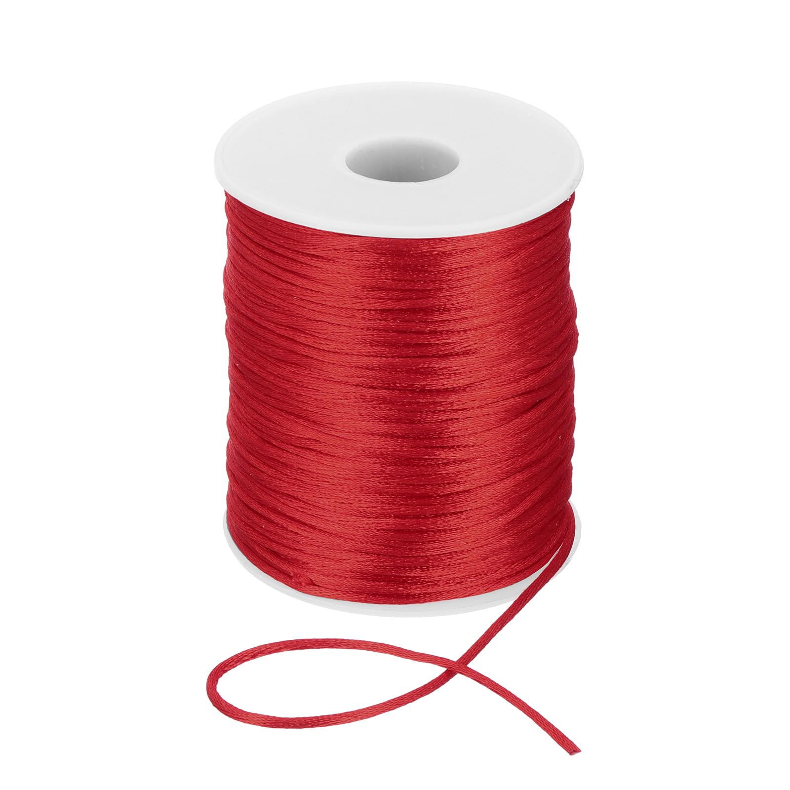 Fil nylon cordon satiné rouge foncé 2mm pour réussir vos nœuds de colliers