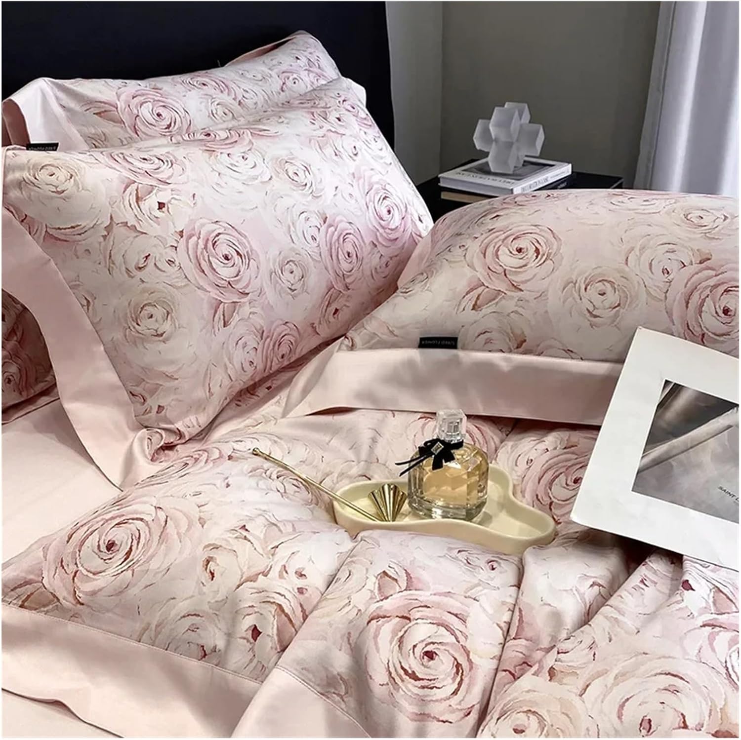 French Long Staple Cotton Four Piece Set Cotton Bed Sheet, Fitted Sheet, Quilt Cover, Bedding Set Bed Linen,Bed