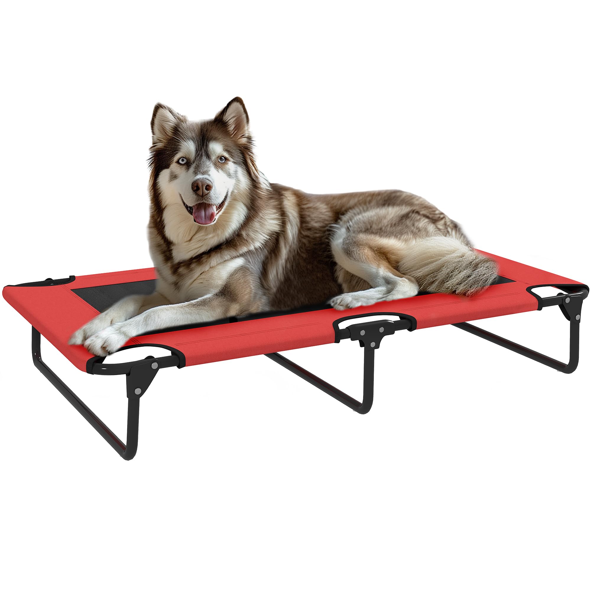 PawHut Raised Dog Bed for Large Dogs 107 x 61 x 20 cm Red