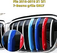 Vista 4 de Insertos de parrilla automotriz para BMW X1 F48 2016-2019 7 vigas, accesorios de parrilla delantera