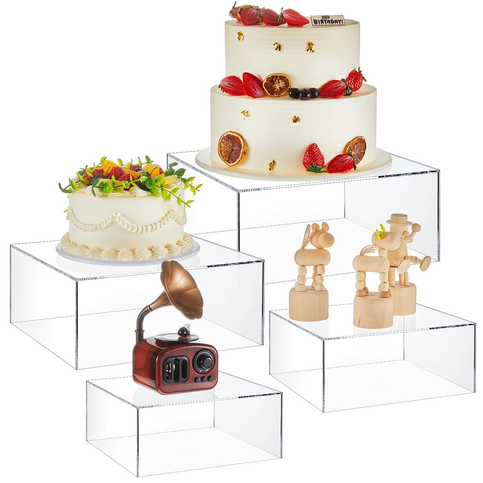 Acryl-Erhöhungen für Display, stabile Display-Erhöhungen, Würfel-Organizer | stabil, transparent, für Kerzen, Figuren, Parfums, Kosmetika