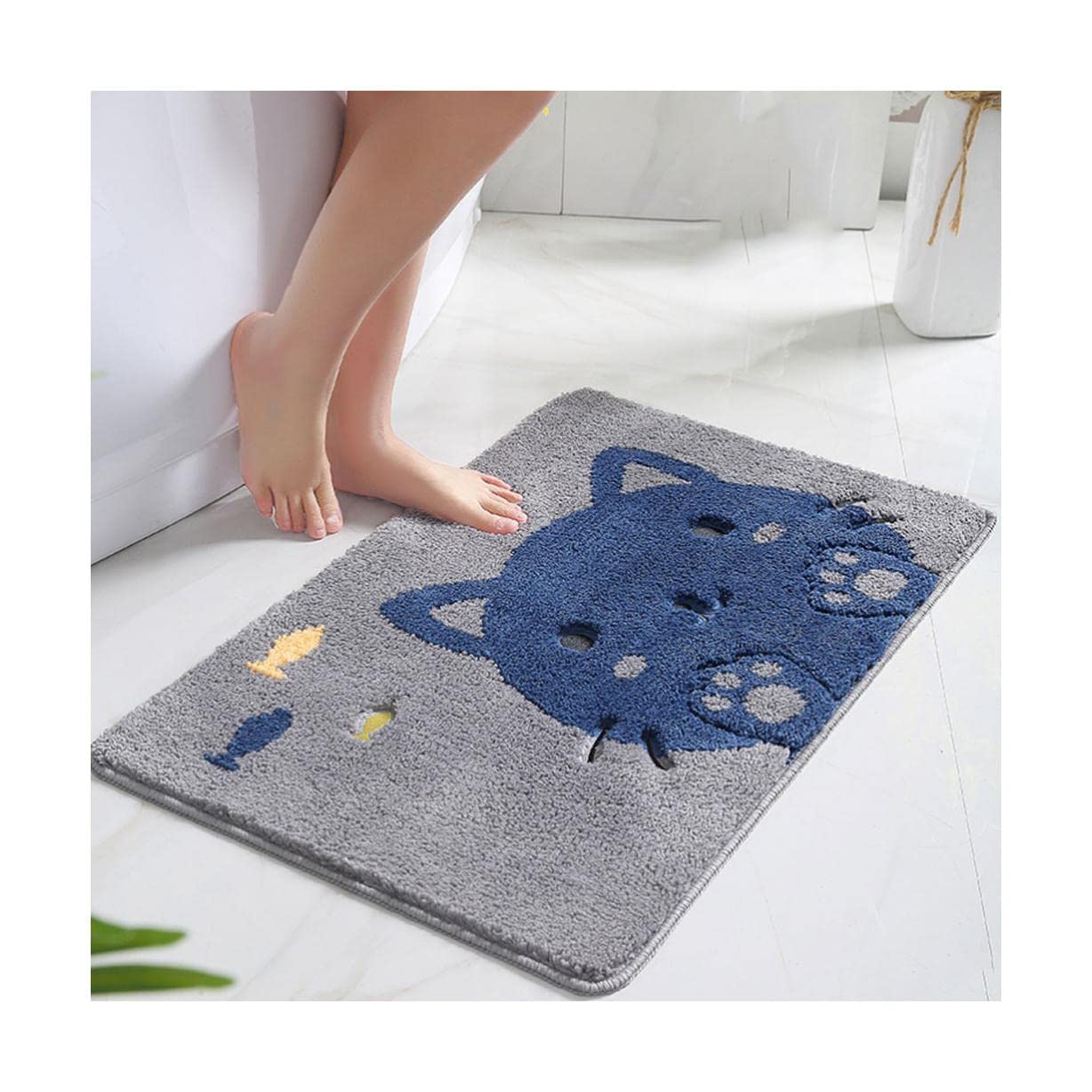 Tapis doux en peluche rectangulaire ETHORY pour salon et cuisine