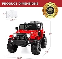 Vista 7 de Best Choice Products Kids 12V Ride On Truck, Battery Powered Toy Car w/Spring Suspension, Remote Control, 3 Speeds, LED Lights, Bluetooth - Red