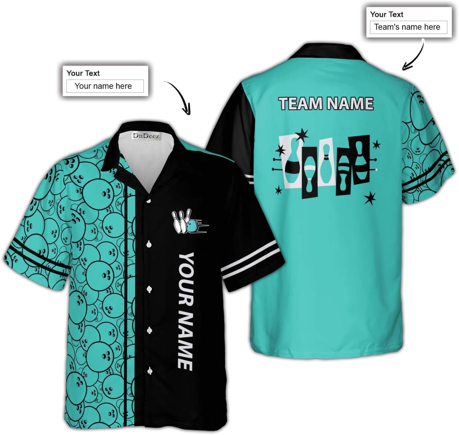 Retro Bowling Shirts 1950s Casual Short Sleeve Custom Vintage Bowling Shirts Summer Personalized Name