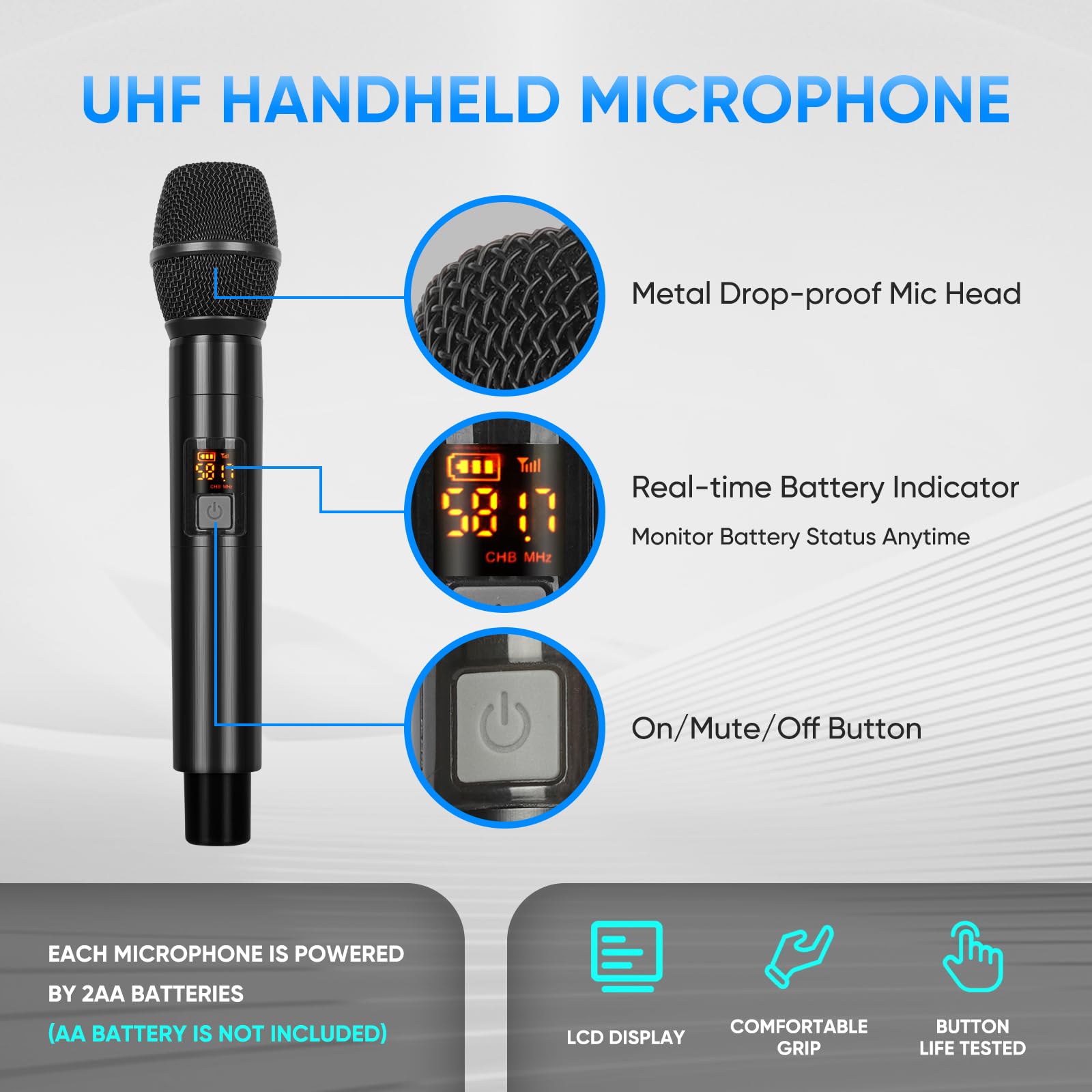 Amazon.com: Zenolix Wireless Microphone System, 4 Channels UHF