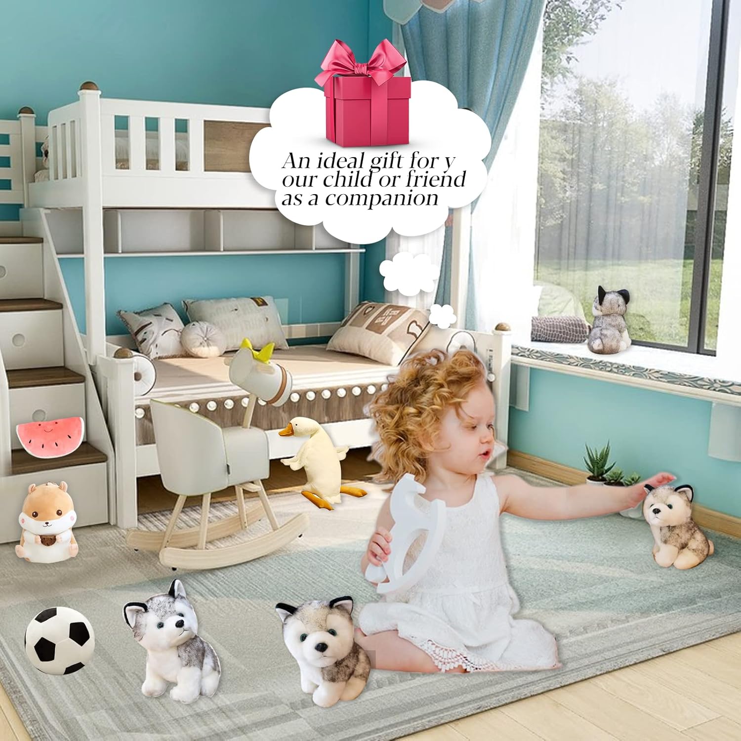 CHELEI2019 7.9" Husky Stuffed Animal Stuffed Husky Dog Plush Pillow Toy Gifts for Kids - Image 4