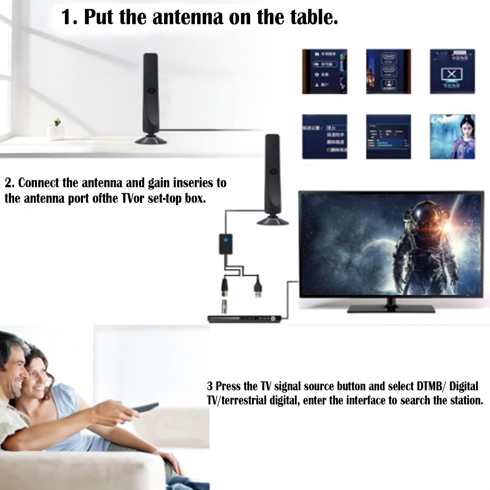 Wavemax Antenna TV, WaveMax, migliore antenna TV Wave Max 2024, amplificatore del segnale dell'antenna TV, antenna TV digitale HD amplificata, supporta 1080p, 2K, 4K, 8K, con cavo coassiale ad alte