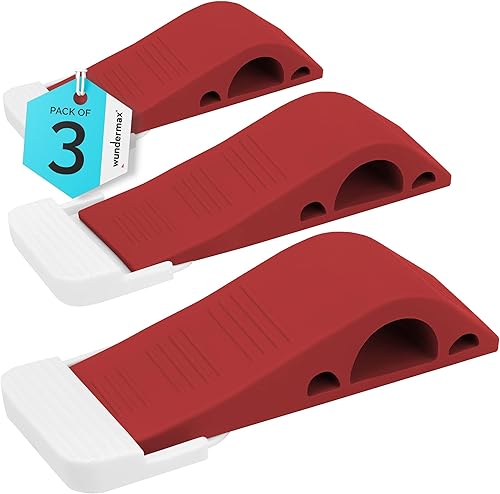 Wundermax - Tope de puerta de goma con soporte, para todo tipo de suelos y alfombras, resistente