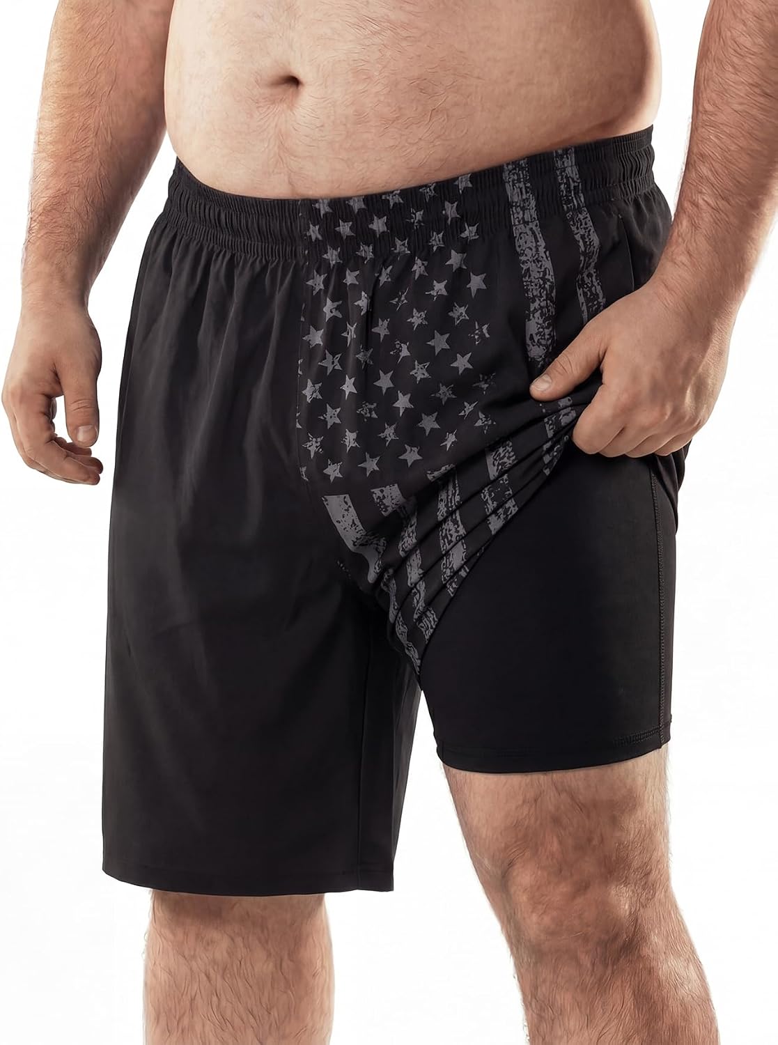 BRISIRA Big and Tall Swim Trunks for Men with Compression Liner 11 Inch Swim Shorts Bathing Suit Long Board Shorts Quick Dry