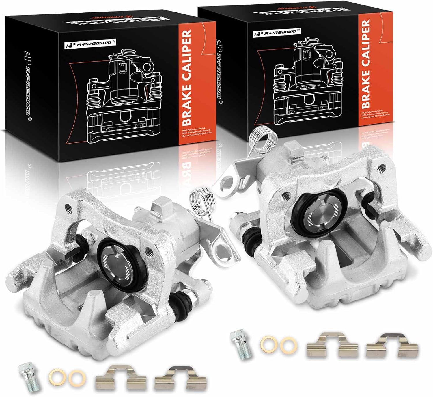 A-Premium Disc Brake Calipers Assembly with Bracket Compatible with Volkswagen Jetta 2000, Golf 1999, Beetle 1998-2000 & Audi TT 2000, 1.8L 1.9L 2.0L 2.8L - Rear Driver and Passenger Side